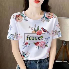 女印花短T