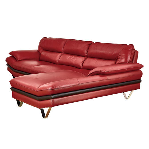 【家具】新L型沙发 左边位 凯勒 EM0208 红色/米色/深棕色 商品图4