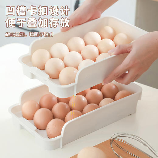 【日用百货】厨房冰箱收纳盒装鸡蛋架托可叠加鸡蛋储物盒 商品图3