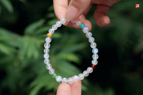 蓝月光石单圈手串【悄然】，珠径5.8mm