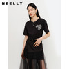 NEELLY纳俪夏季新款黑色圆领T恤女时尚套装不规则纱裙百搭显瘦N23041Z01014 商品缩略图2