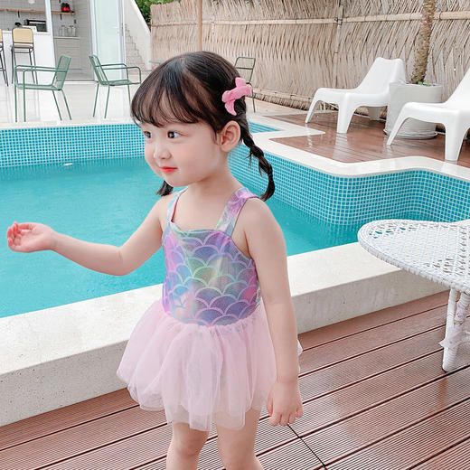 女童泳衣1-6岁童装夏季女宝宝网红连体游泳衣美人鱼彩虹泳装CY169 商品图2