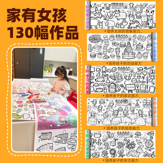 源自日本的儿童涂鸦大画纸 大画卷 大卷轴 提升想象力 专注力 认知力 商品图3