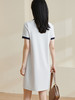 米思阳2024夏季新款休闲减龄短袖直筒裙时尚撞色Polo领连衣裙0970 商品缩略图3
