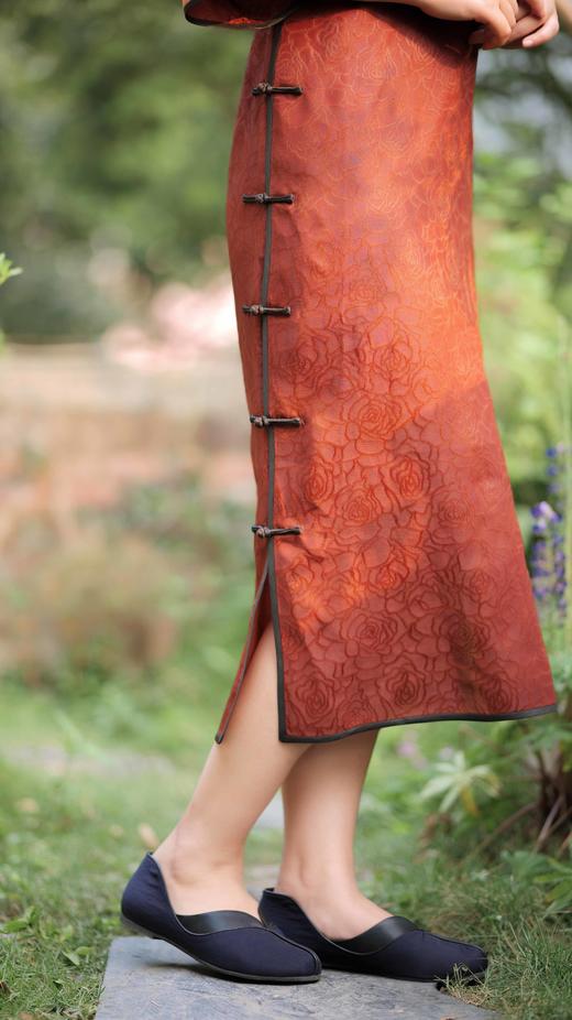 漫物记红云纱大玫瑰喇叭袖旗袍（不含饰品）XYS-w103 商品图2