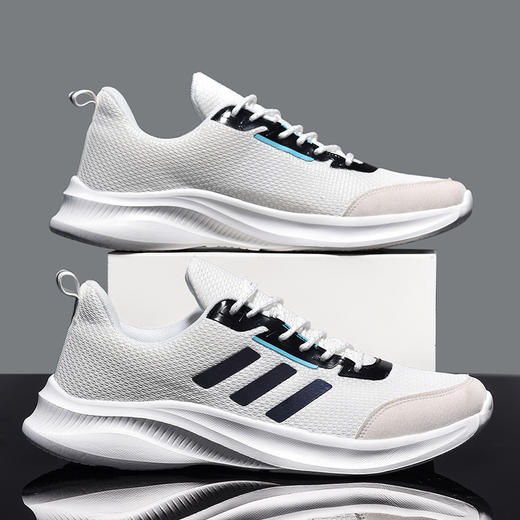 「三款配色！经典款」男士休闲鞋白色运动鞋男网面男士跑步鞋 商品图1