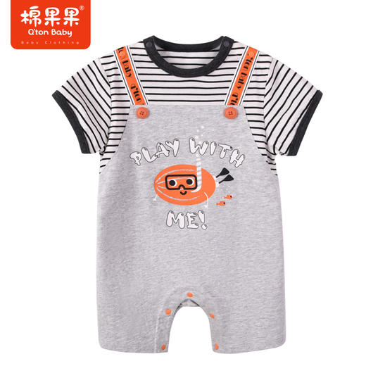 棉果果夏季新品男童男宝假两件套头连体衣M212727223271 商品图0