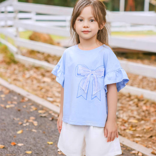 棉果果夏季新品女童女宝梭织阔腿短裤裤子M222203223228 商品图0