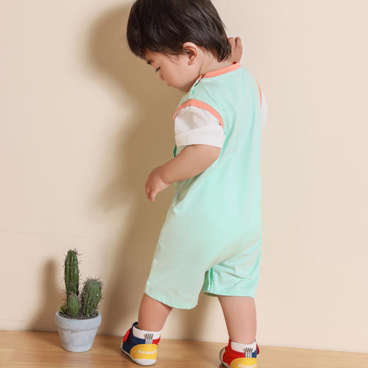 棉果果夏季新品男童男宝假两件套头连体衣M212727223305 商品图1