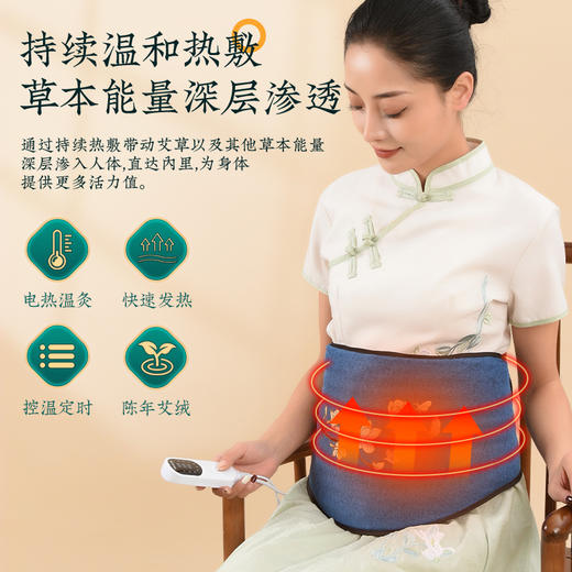 【艾绒腰带】电热艾绒暖宫无烟发热家用办公护腰暖腹宫寒神器 商品图0