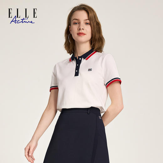 ELLE Active女士夏季新款运动POLO短袖T恤多色可选 商品图0