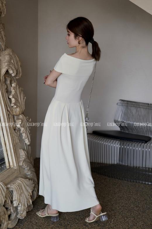 【门店同款】2023年春季复古法式一字肩连衣裙 150357435 商品图6