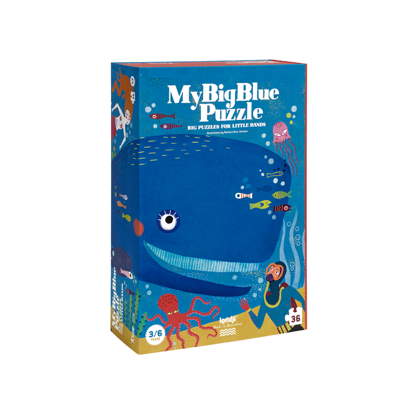 Londji 我的鲸鱼大朋友 拼图 36片 适合年龄3岁+ 西班牙玩具 PZ335U