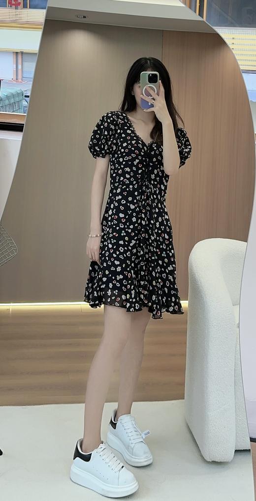 刘亦菲同款法式复古方领连衣裙 商品图6