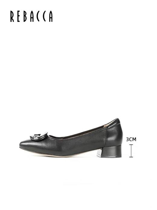 2楼瑞贝卡浅口羊皮春款时尚低跟女鞋32JW1104 商品图1