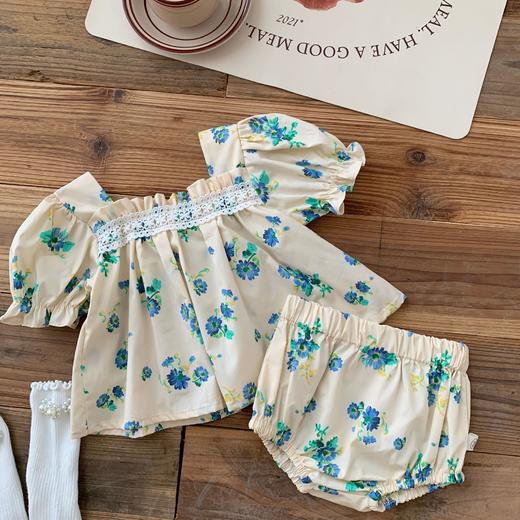 婴儿网红套装 0-2岁夏季韩国童装女宝宝碎花裙衫短裤两件套AT001 商品图4