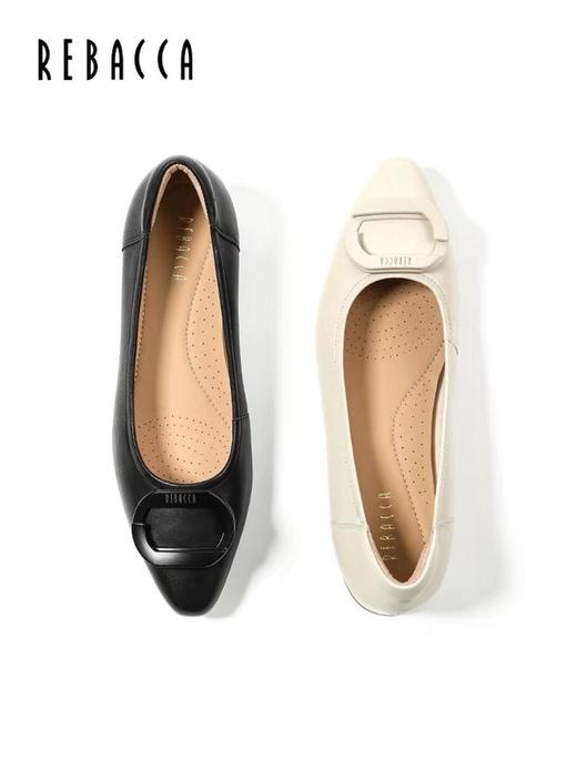 2楼瑞贝卡浅口羊皮春款时尚低跟女鞋32JW1104 商品图0