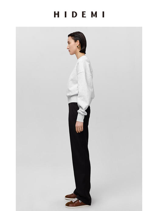 HIDEMI 刺绣logo系列水洗高密棉质短款卫衣三件套 卫衣/长裤/半裙 商品图3