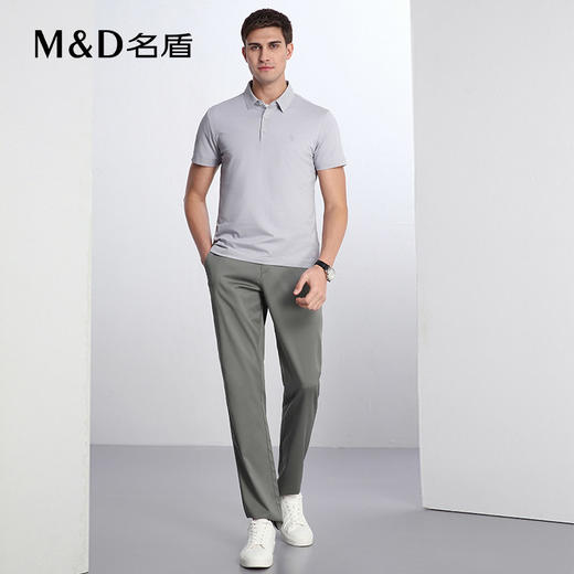 【商场同款】名盾短袖Polo衫夏季桑蚕丝轻薄翻领短袖t恤男22540 商品图3
