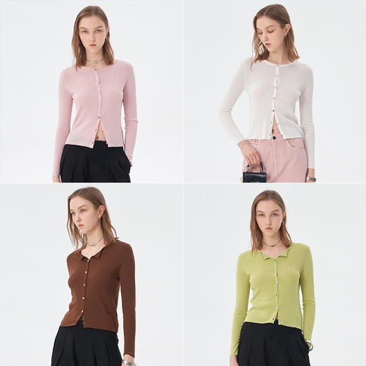 Self Who2023夏装新品莱赛尔纤维圆领针织衫开衫外搭空调衫防晒服 商品图0