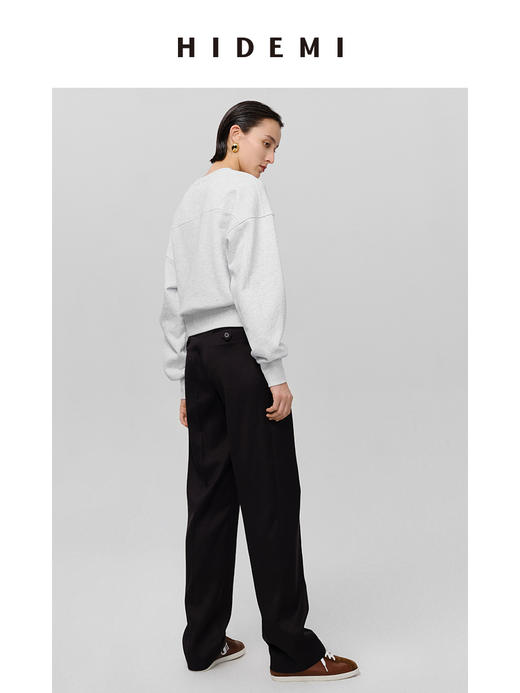 HIDEMI 刺绣logo系列水洗高密棉质短款卫衣三件套 卫衣/长裤/半裙 商品图6