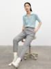 MM麦檬商场同款2023春装冰丝浅灰色时尚高腰直筒休闲裤女5E2250591 商品缩略图0