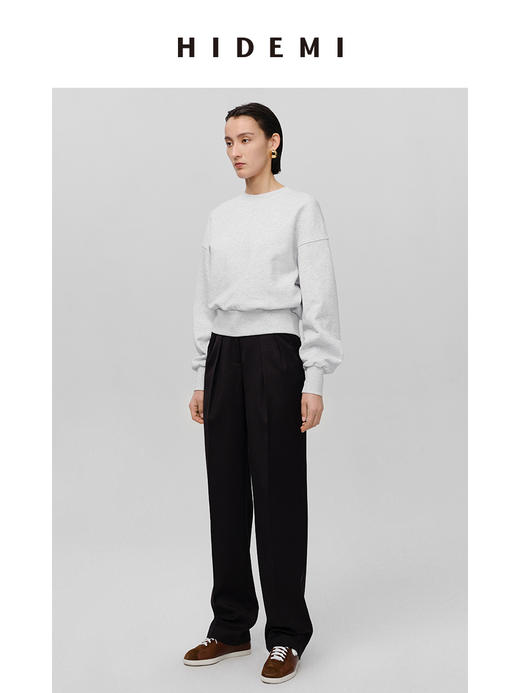 HIDEMI 刺绣logo系列水洗高密棉质短款卫衣三件套 卫衣/长裤/半裙 商品图2