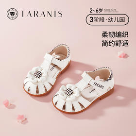 泰兰尼斯2023夏季新款女童凉鞋防滑软底儿童鞋包头防踢镂空公主鞋 T17X3B2740