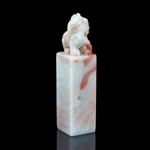 孤品014009:老挝石粉冻母子貔貅方章-3.3*3.3*13.7cm 商品图2