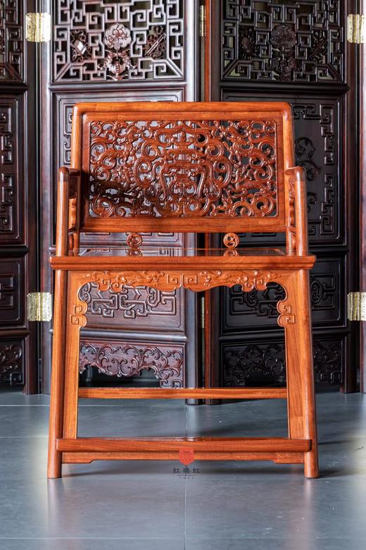 红桥红  家具严选  缅甸花梨（大果紫檀）【螭龙纹 玫瑰椅 三件套】 商品图2