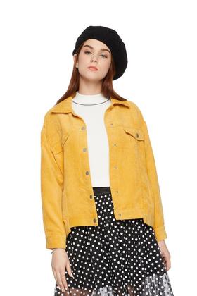 LILY 黄色刺绣灯芯绒外套 5036