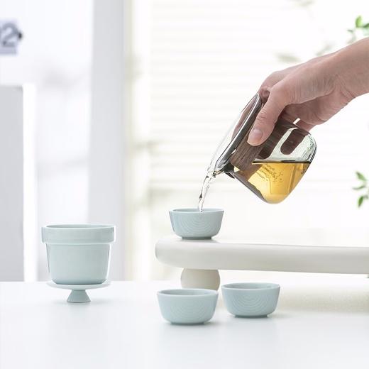 兰台觅境快客便携 旅行快客 小套办公 陶瓷 茶具茶杯快客杯茶具  天青色 快客杯套装 商品图2