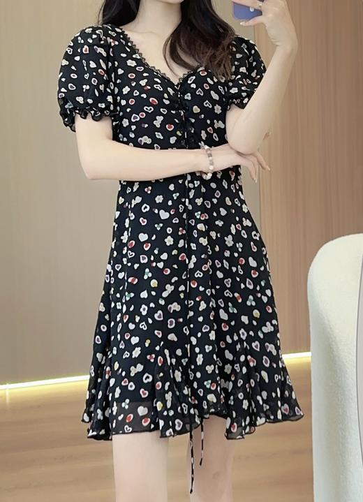 刘亦菲同款法式复古方领连衣裙 商品图8
