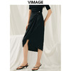 VIMAGE纬漫纪夏季新品高腰纯色显瘦设计小众褶皱半裙V1906528 商品缩略图2
