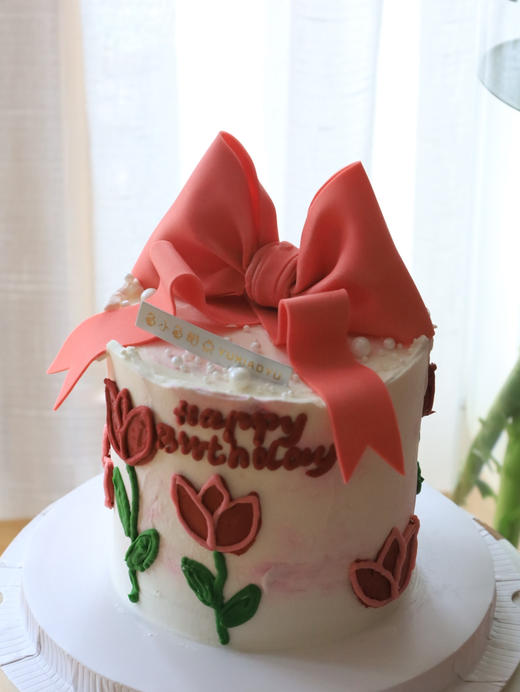 手绘郁金香翻糖蝴蝶结（4寸适合1-3人） 商品图7