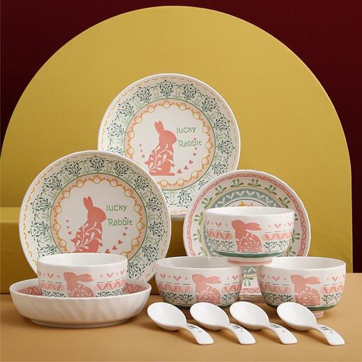 【分仓直发包邮】尚陵宫玉兔餐具套装12头 SL-GYT0701-1 商品图0