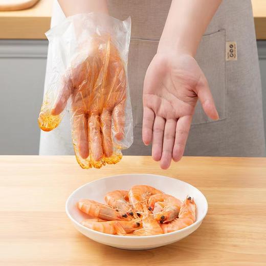【好物推荐】一次性手套食品餐饮家用pe手套厨房用塑料透明防水薄 膜手套 商品图3