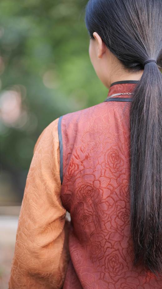 漫物记红云纱大玫瑰喇叭袖旗袍（不含饰品）XYS-w103 商品图7