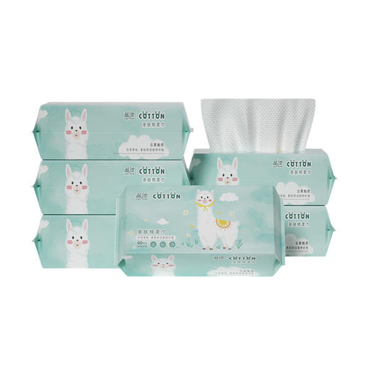 「6包装！单包60抽」蓝漂一次性洗脸巾棉柔巾洁面巾洗面擦脸美容卸妆巾干湿两用居家日用清洁工具 商品图4