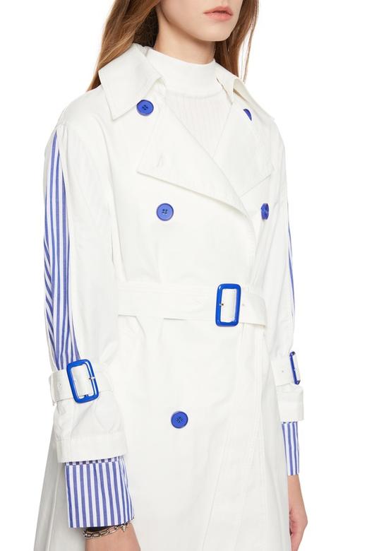 ELLA JADE 条纹拼接双排扣风衣 6146 商品图3