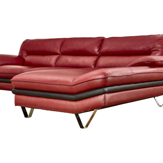 【家具】新L型沙发 左边位 凯勒 EM0208 红色/米色/深棕色 商品图6