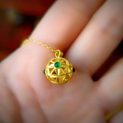 18K镶嵌翡翠项坠【诸事圆满】 商品图3
