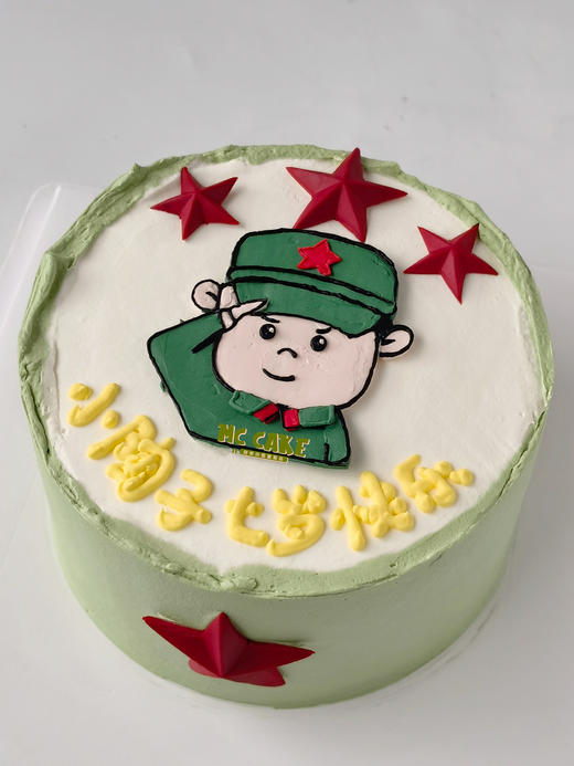 手绘军人五角星蛋糕 商品图1
