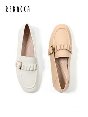 2楼瑞贝卡乐富鞋软底春款英伦风一脚蹬女鞋