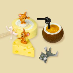 烤爱·猫和老鼠·生日蛋糕系列·芒果奶酪椰子慕斯·聚会可爱儿童生日节日【仅限深圳同城配送】