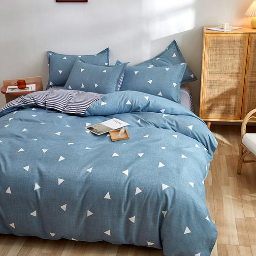 【温暖时光！亲肤时尚三件套】纯棉加厚磨毛三件套简约全棉学生宿舍礼品被套四件套 商品图9