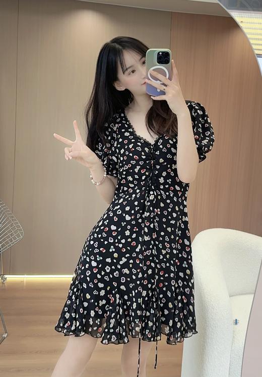 刘亦菲同款法式复古方领连衣裙 商品图9