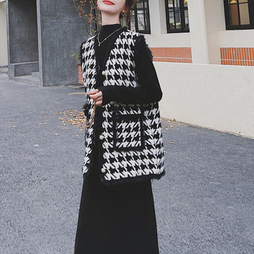 裁缝学苑AS17秋冬新款千鸟格毛呢马甲纸样 女装上衣服装衣服打板 商品图2