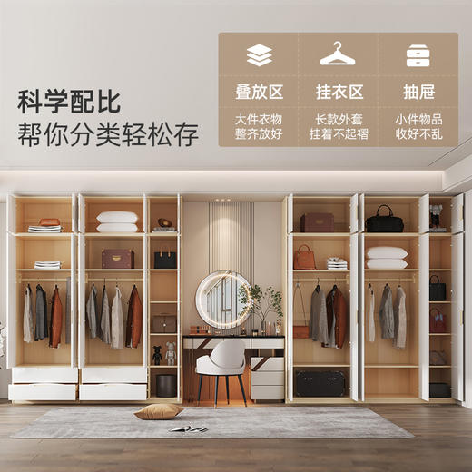 喜梦宝衣柜组合简约现代大衣柜家用卧室小户型两门三门衣橱储物柜 布拉格 商品图2