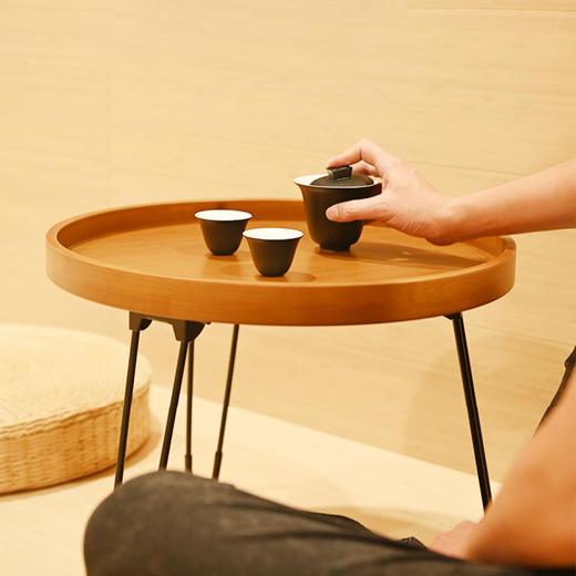 祥福 圆梦床头小桌子可折叠桌宿舍小圆桌茶几阳台零食桌子学生桌游戏桌户外便携式桌 商品图6